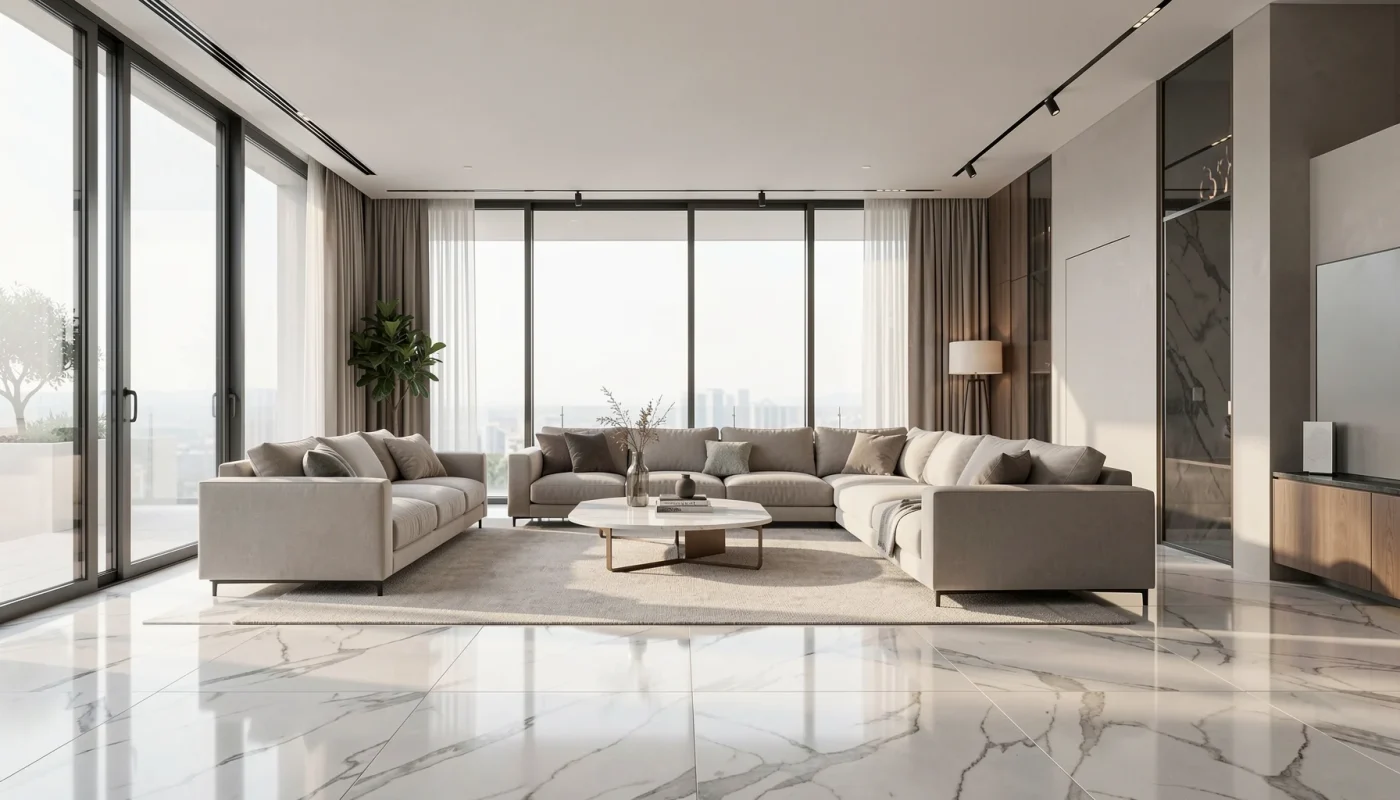 Gạch vân đá marble nhập khẩu trong kiến trúc hiện đại