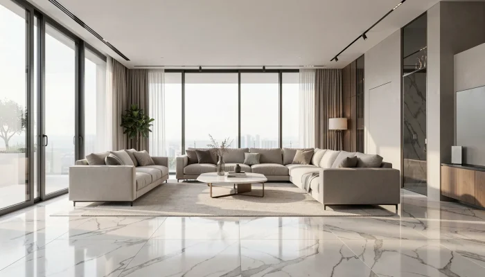 Gạch vân đá marble nhập khẩu trong kiến trúc hiện đại